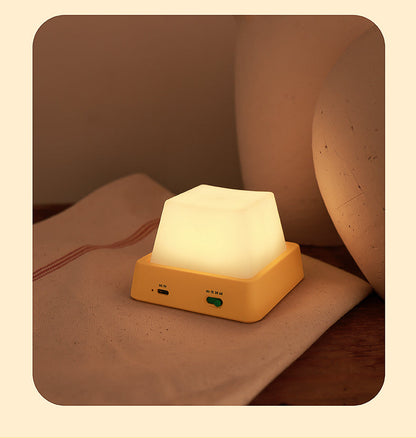 Mechanical Button Night Light – Dimmable LED Mood Lamp with Timer