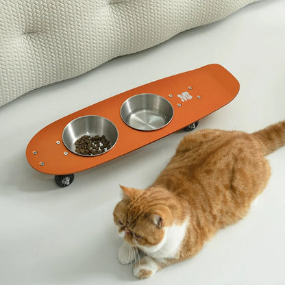 Skateboard Stainless Pet Bowl