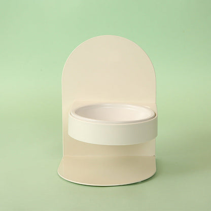 Ceramic high-foot oblique cat bowl adjustable magnetic pet bowl is not easy to overturn neck protection cats and dogs increase the height of the food bowl high neck
