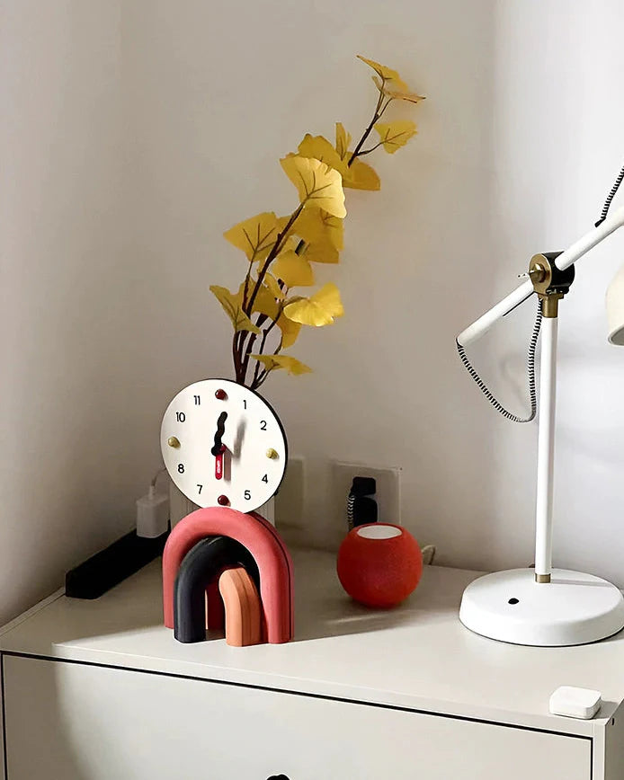 Geometric Arch Rainbow Table Clock