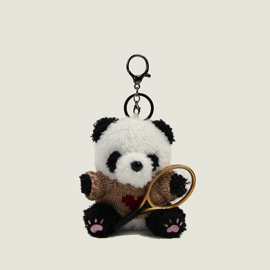 Panda Tennis Plush Keychain