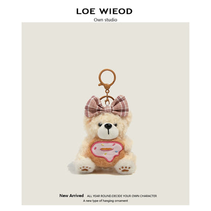 Bow Bear Plush Keychain