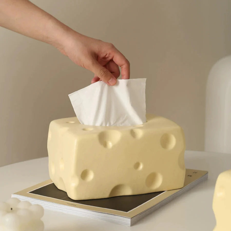 Cheese Block Ceramic Tissue Box