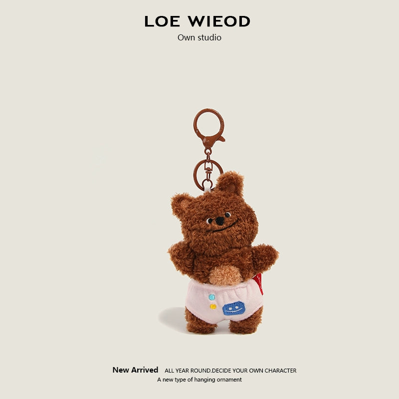 Smiley Bear Plush Keychain