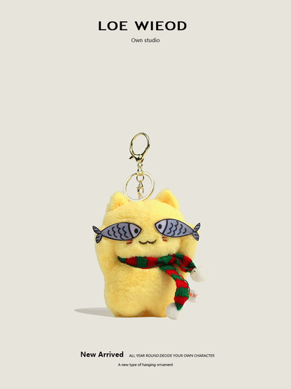 Cool Cat Plush Keychain