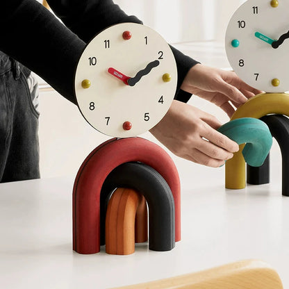 Geometric Arch Rainbow Table Clock
