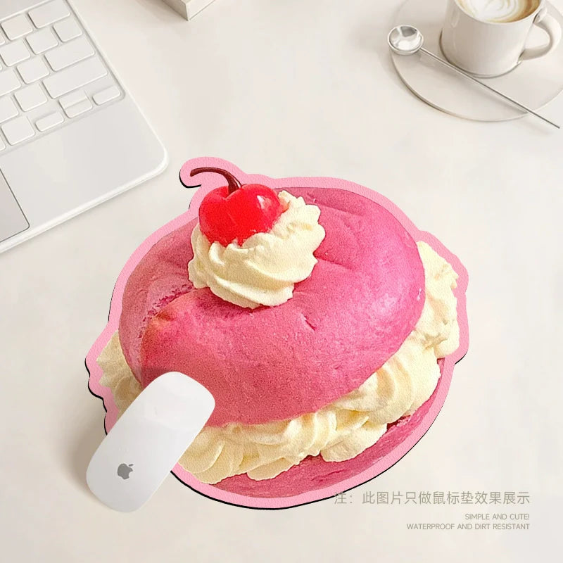 Cute Dessert-Shaped Leather Mouse Pad