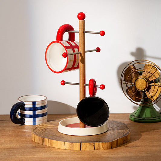 Retro Tree-Style Wooden Cup Holder