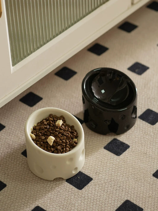 Cheese Ceramic Cat Bowl