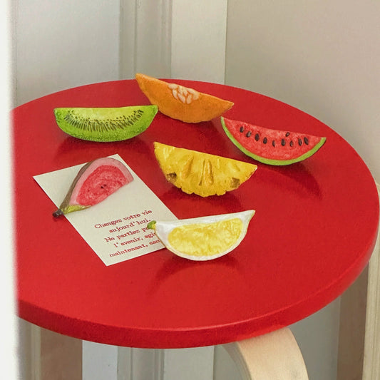 Shinymomo creative French fruit chopstick rest ins gift colorful cute melon and fruit tableware tray decorative ornaments