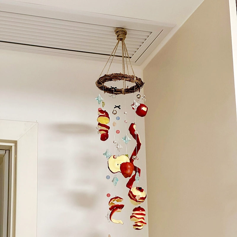 Apple wind chimes ornament pendant handmade DIY gift housewarming joy into the new home