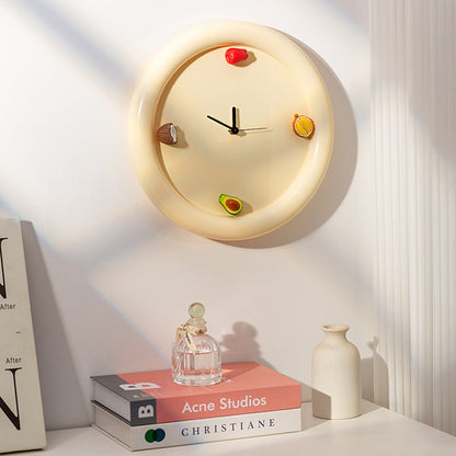 Fruit Accent Cream Wall Clock