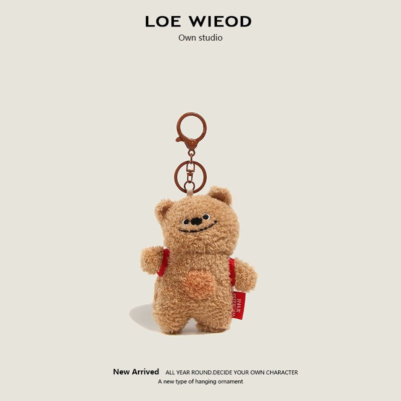 Smiley Bear Plush Keychain