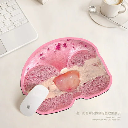Cute Dessert-Shaped Leather Mouse Pad