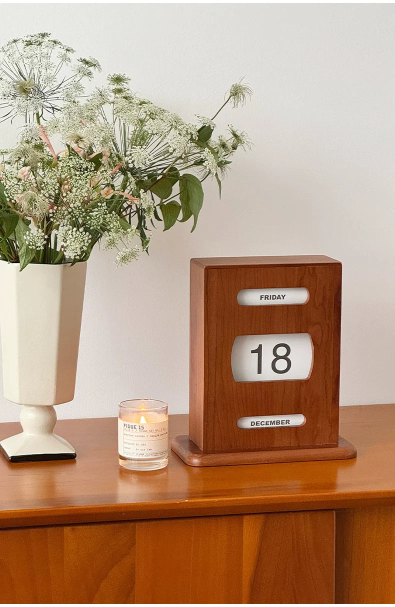Mo Yu Creative Pre-owned Desk Calendar Cherry Original Design Ornament Ornament Calendar Retro Perpetual Calendar