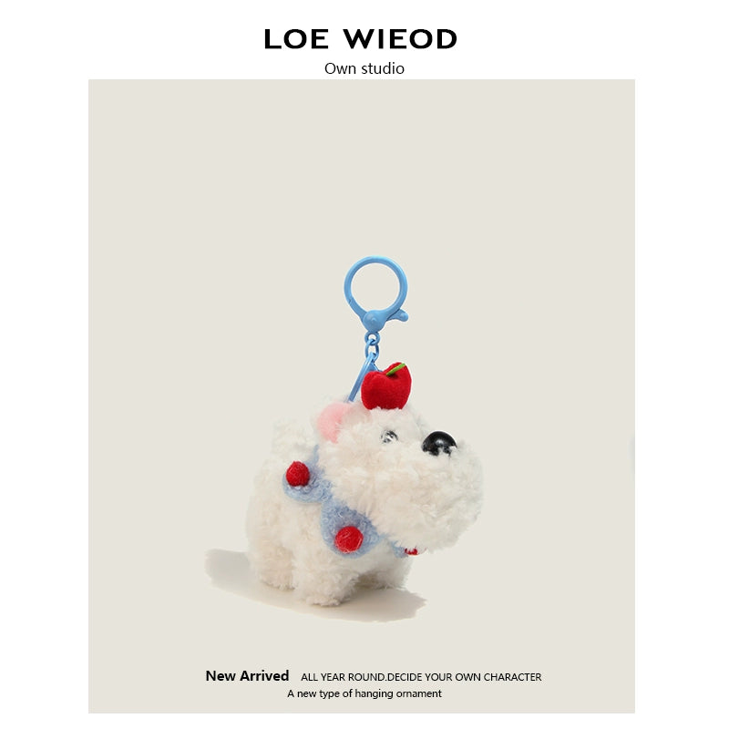 Goggles Dog Plush Keychain
