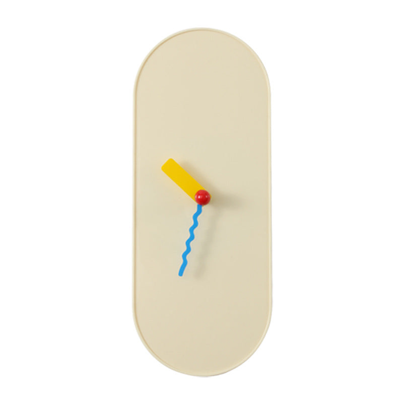Nordic Oval Wall Clock with Wavy Hands