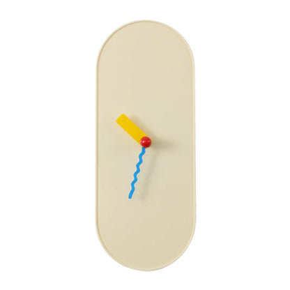 Nordic Oval Wall Clock with Wavy Hands