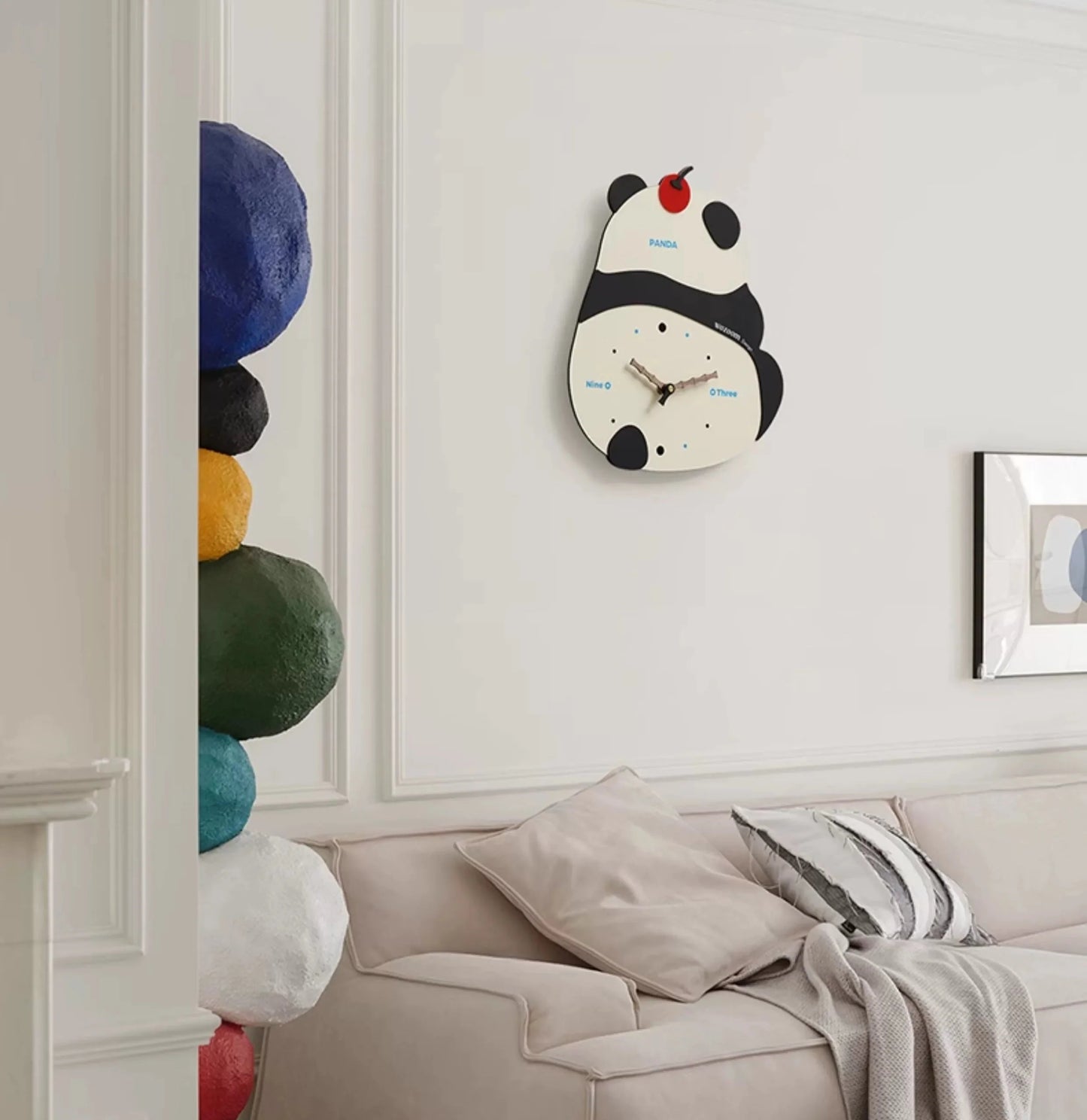 Panda Back Wall Clock