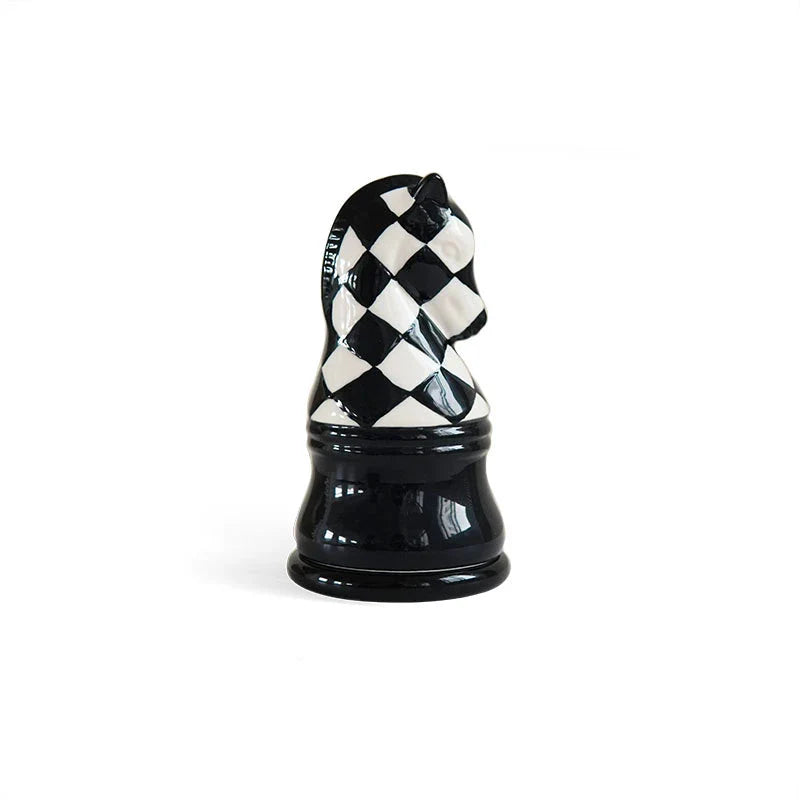 Ceramic Chess Piece Storage Jar