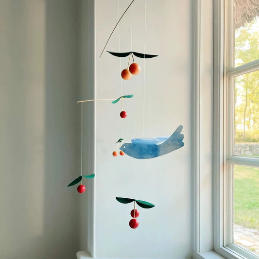 Dove of Peace, Cherry Bird, Balance Wind Chimes, Danish Flensted Mobiles, Hanging Charm, Children's Room Pendant