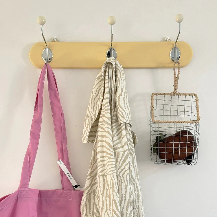 3 Hooks Retro Solid Wood Hook Rack