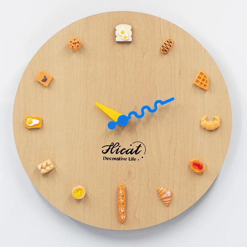 Wooden Bakery Wall Clock