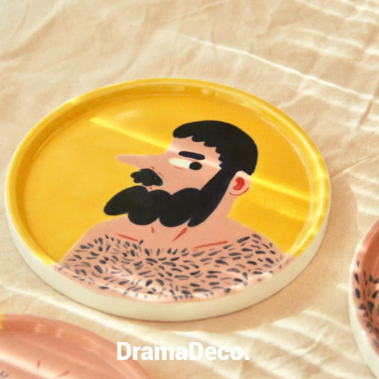 dramadeco Flying Man Plate Jingdezhen Original Ceramic Fruit Plate Underglaze Dinner Plate Birthday Gift