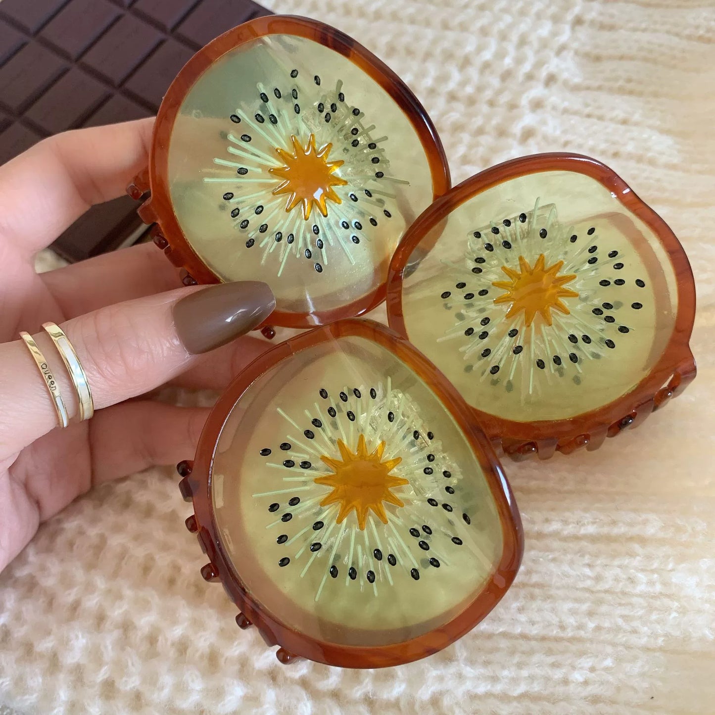 Y2K Cute Fruit & Veggie Face Claw Clips