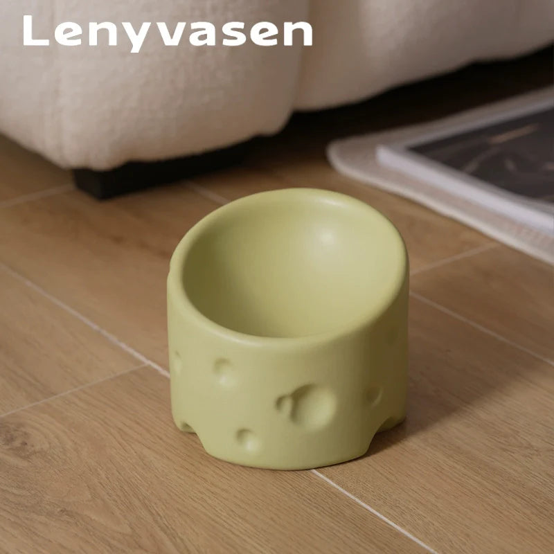 Cheese Ceramic Cat Bowl