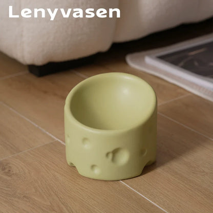 Cheese Ceramic Cat Bowl