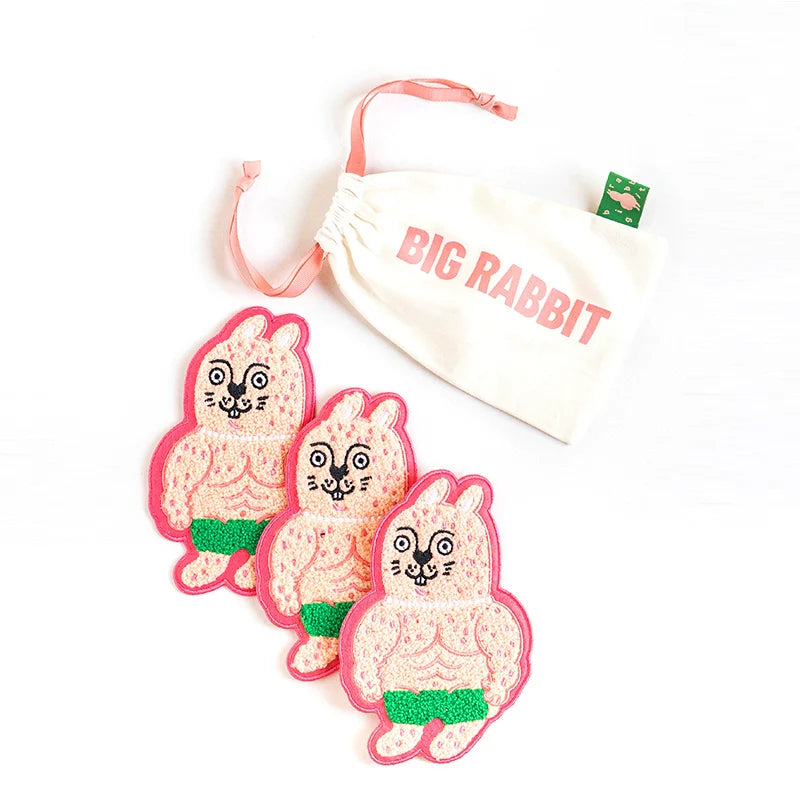 Ruoyu workshop RUOYUSTUDIO original design muscle rabbit fabric embroidery coaster