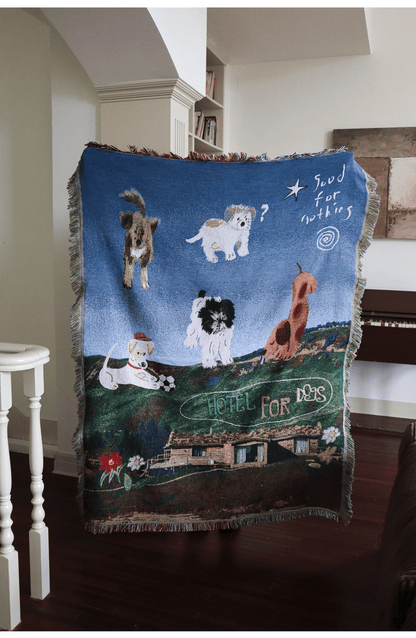Stray Dog Knitted Blanket – Woven Tapestry Throw Rug