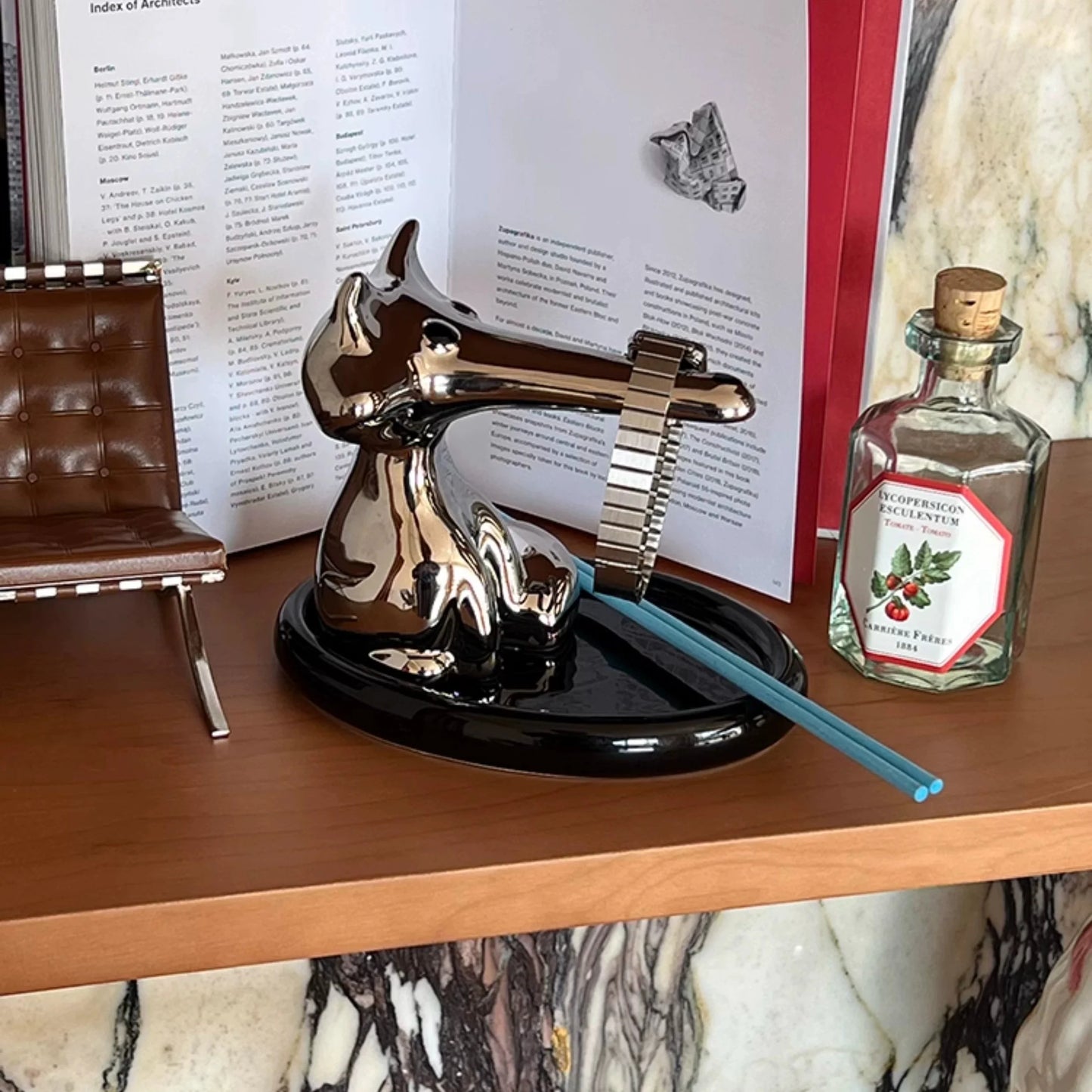 Magnetic Fox Butler Tray – Ceramic Key Holder Stand