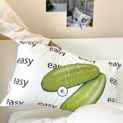 Cotton Pillowcase - Cute Animal & Food Illustration Design (22 Variants)