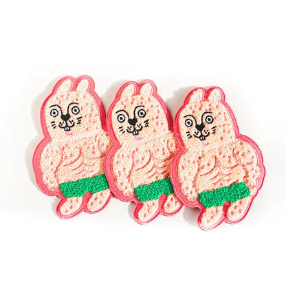 Ruoyu workshop RUOYUSTUDIO original design muscle rabbit fabric embroidery coaster