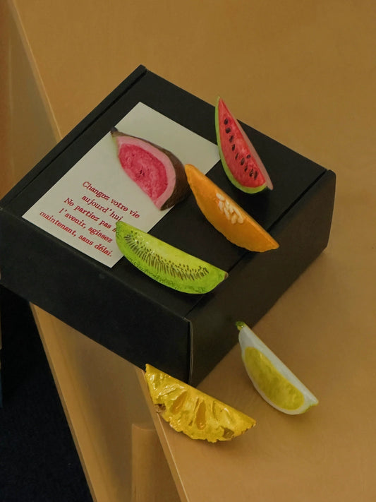 Shinymomo creative French fruit chopstick rest ins gift colorful cute melon and fruit tableware tray decorative ornaments