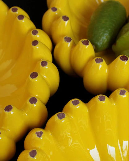 CMYD Limited Edition Creative Ceramic Banana Fruit Basket Home Dried Fruit Snack Plate Decorative Ornament Housewarming Gift
