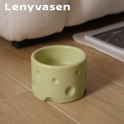 Cheese Ceramic Cat Bowl