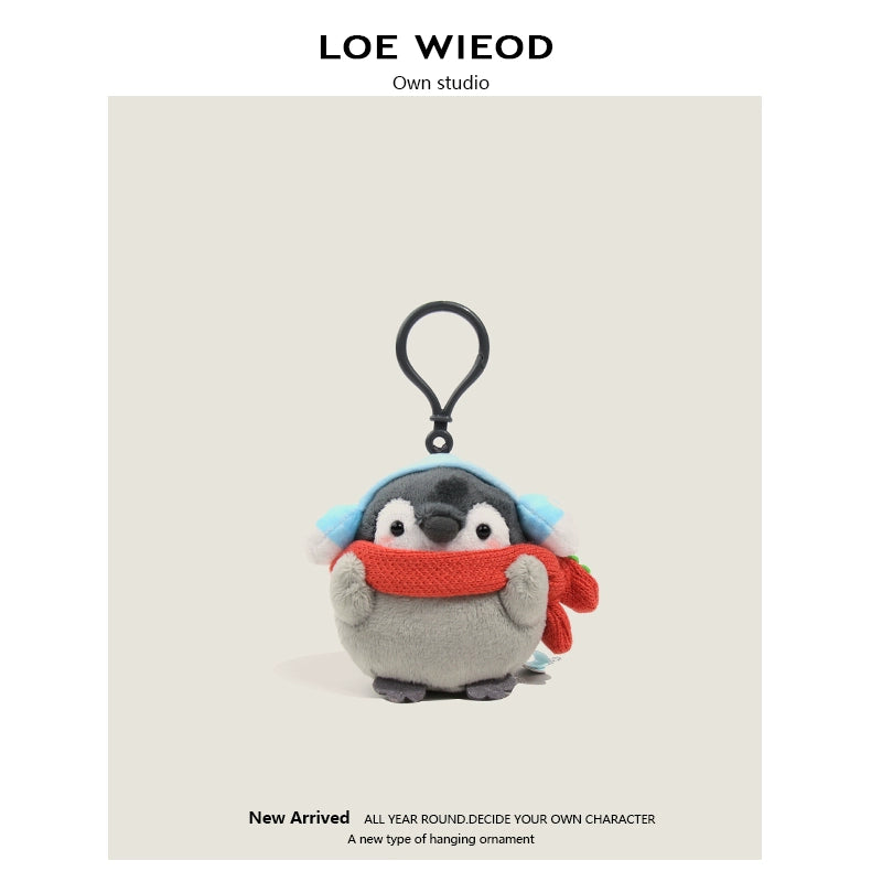 Winter Penguin Plush Keychain