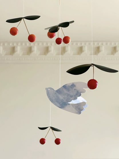 Dove of Peace, Cherry Bird, Balance Wind Chimes, Danish Flensted Mobiles, Hanging Charm, Children's Room Pendant