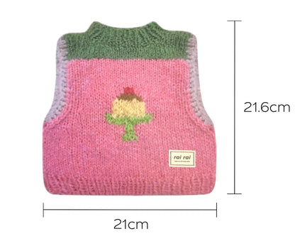Pink Knit-Style Pudding Mouse Pad – Sweater Vest Design