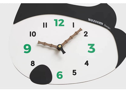 Panda Back Wall Clock