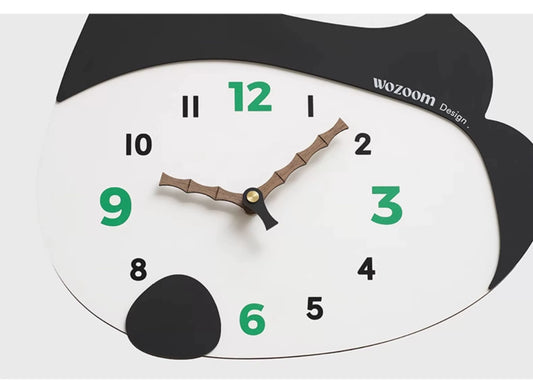 Panda Back Wall Clock