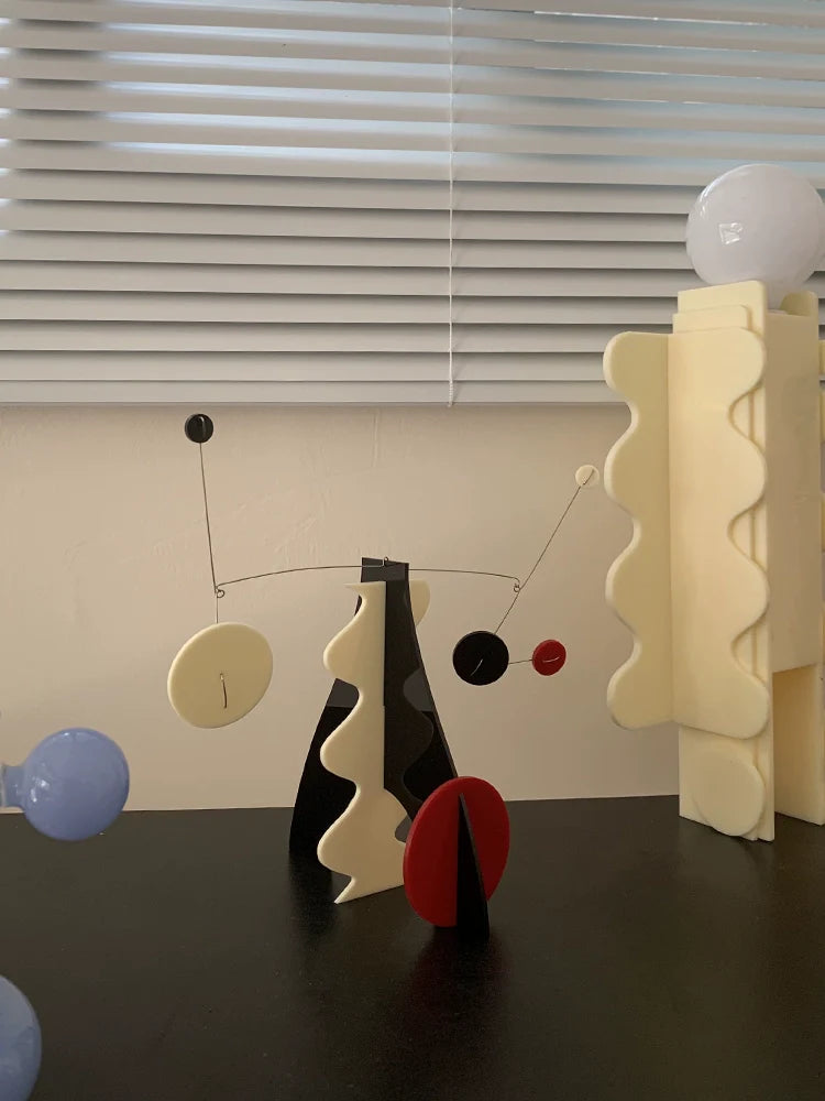 Simple Bauhaus geometric acrylic table top sitting living room dynamic Calder balance decoration ornaments soft decoration