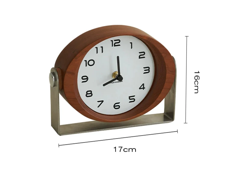 Mo Yu Original design cherry wood clock ornament Creative antique desktop decoration table clock shooting props