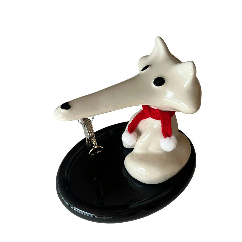 Magnetic Fox Butler Tray – Ceramic Key Holder Stand