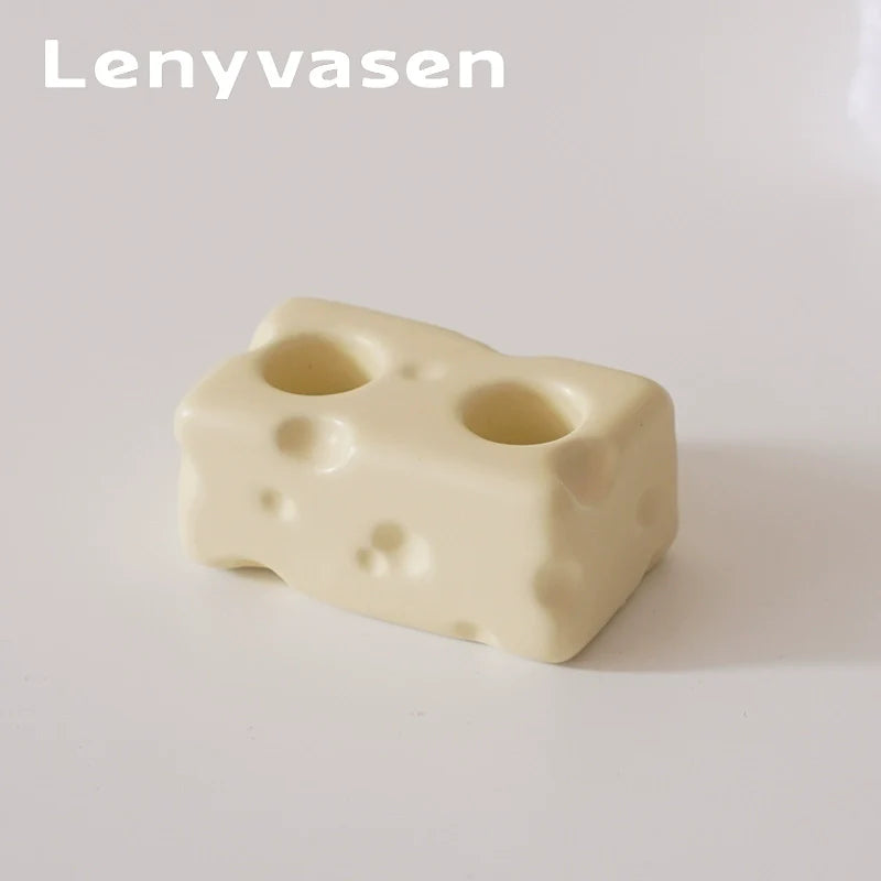 Cheese Ceramic Toothbrush Holder – 1 to 4 Slot Options