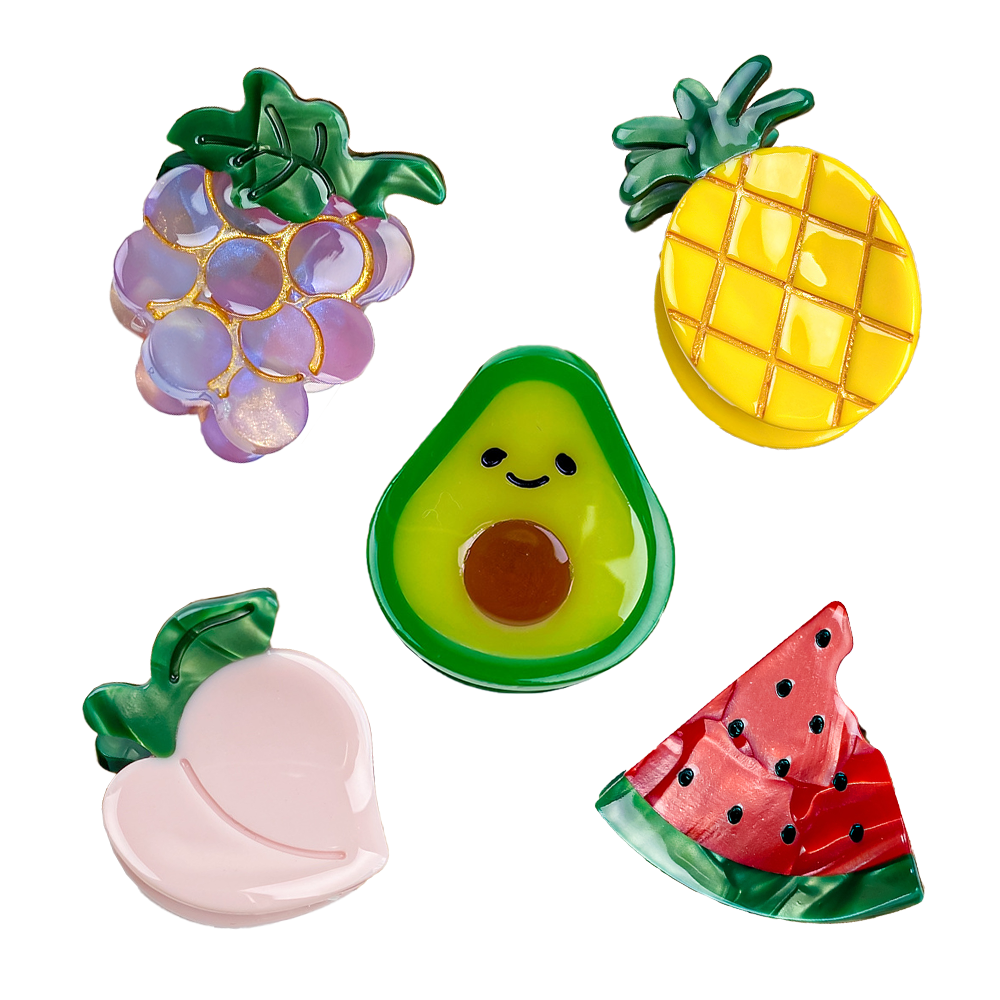 Y2K Cute Fruit & Veggie Face Claw Clips