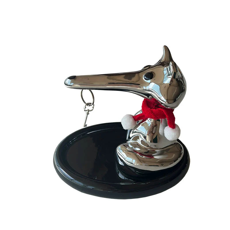 Magnetic Fox Butler Tray – Ceramic Key Holder Stand